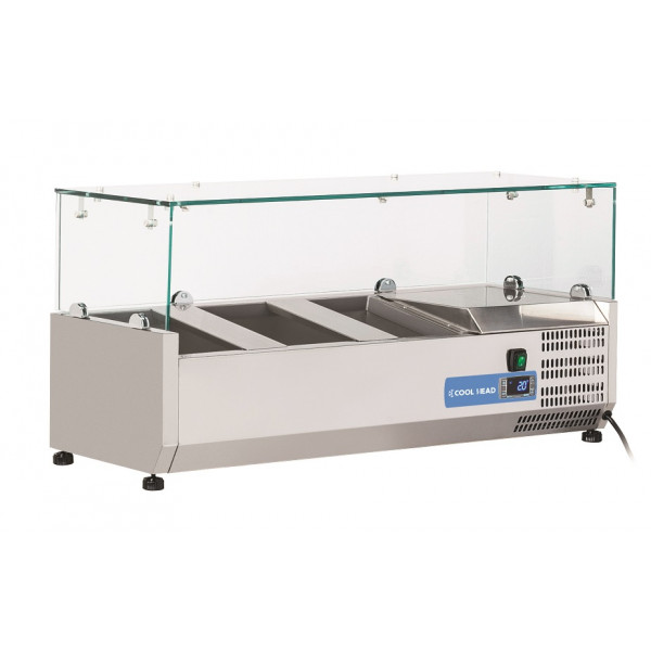 Vetrina refrigerata porta bacinelle Modello VRX10/33 4 x GN1/4 in acciaio INOX