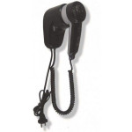 Asciugacapelli\Phon  Elettrico MDC Abs Nero supporto da parete con attacco frontale e selezione per 2 velocità Assorbimento Motore: 40 W Modello SC0010CS