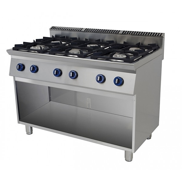 Cucina 6 fuochi a gas Csa con fiamma pilota, su vano a giorno Modello 7C6FP