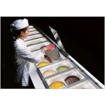 Vasche pozzetti da incasso per gelato/granite con riserva ETM Modello PANORAMA8RIS-1T Semilavorata da pannellare Ventilata N.8 Pozzetti