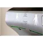 Asciugamani elettrico MDC Satinato di nuova generazione superveloce e superpotente a lama d'aria in ABS, privo di resistenza per risparmio energetico e con dispositivo raccolta gocce d'acqua e filtro Hepa Modello M14ACS