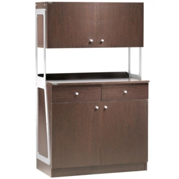Mobile di servizio da sala Modello ML3212SSPW  Struttura impiallacciata colore wengè N. 2 sportelli N. 2 cassetti + 2 pensili