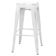 Sgabello impilabile da interno TESR Struttura in metallo verniciato Effetto anticato Modello 1295-BT03