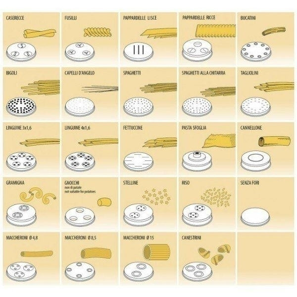 TRAFILE FORMATI VARI IN LEGA OTTONE - BRONZO per macchine pasta fresca modello MPF 1,5 e PF15E