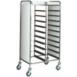 Carrello Portavassoio GN 1/1 Modello CA1460P per ristorante Pannellato lateralmente in perfex bianco