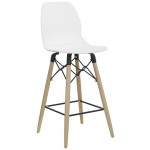 Sgabello da interno TESR Struttura in legno e metallo Scocca in polipropilene Modello 1303-PW026