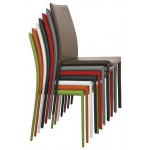 Sedia impilabile da interno TESR Struttura in acciaio Rivestimento in ecopelle Modello 824-RF97