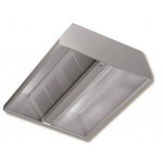 Cappa centrale in Acciaio Inox Aisi 430 satinata scotch-brite RP Profondità 1300mm Altrezza 450mm Larghezza 3000mm Modello DSC13/30