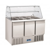 Saladette Refrigerata GN1/1 con top inox apribile Modello CRQ93A 3 porte autochiudenti Refrigerazione statica