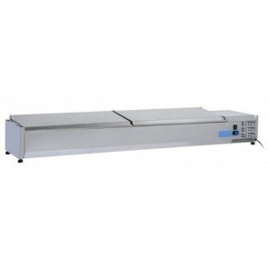 Vetrina refrigerata porta bacinelle Modello VRX20/38SS in acciaio INOX Compatibile con vaschette 9 x GN 1/3 (non incluse)