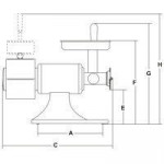 Tritacarne Grattugia Modello TCG12 E Produzione oraria tritacarne kg/10 min. 25