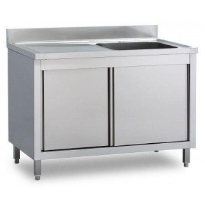 Lavello/Lavatoio Armadiato Acciaio Inox una Vasca con gocciolatoio Modello A1VGS/D127