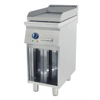 Frytop elettrico Csa Modello 7FT1ER con piastra da 400mm rigata su vano a giorno