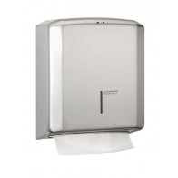 Dispenser di salviette di carta piegate a C o a Z MDC Acciaio Inox Satinato antivandalico adatto a bagni comuni Capacità: circa 600 salviette Modello DT2106CS