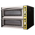 Forno Elettrico meccanico per pizza PF 2 camere di cottura Porta a vetro N. Pizze 4 +4(Ø cm 35) Modello ENDOR 44 GLASS