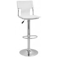 Sgabello da interno TESR Struttura in metallo cromato Seduta in ecopelle Modello 1113-BY035