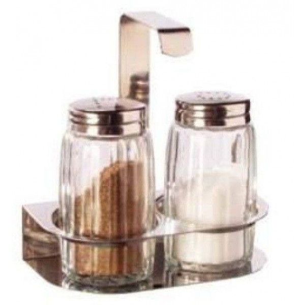 Set 2 pezzi sale e pepe in acciaio inox Altezza mm. 35 Modello SPSL2