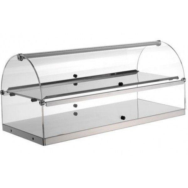 Vetrina espositore da banco neutra 2 piani TP Modello BN82R Fianchi e antine in plexiglass