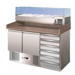 Tavolo refrigerato/Banco Pizza Statico Modello S903PZCAS+RI14033V due porte e cassettiera