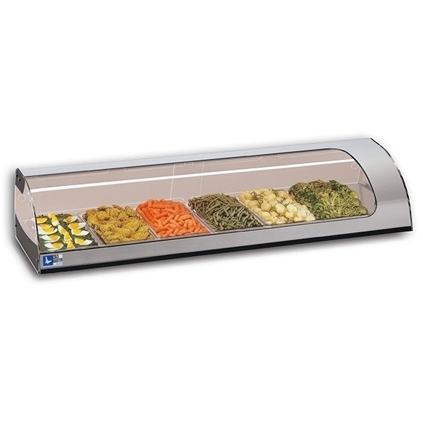 Espositore\Vetrina Da Banco Caldo Modello TAPAS6GN-BM Contiene bacinelle GN1/3 Cm 32,5x17,6x4