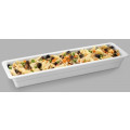Bacinella gastronomina in melamina bianca GN 2/4 (mm. L 530 x P 162) Resistente alle rotture e sicure al contatto con ogni alimento Lavabile in lavastoviglie Temperatura di utilizzo da -20°C a + 70°C Altezza mm 65 Modello MPGN24065B