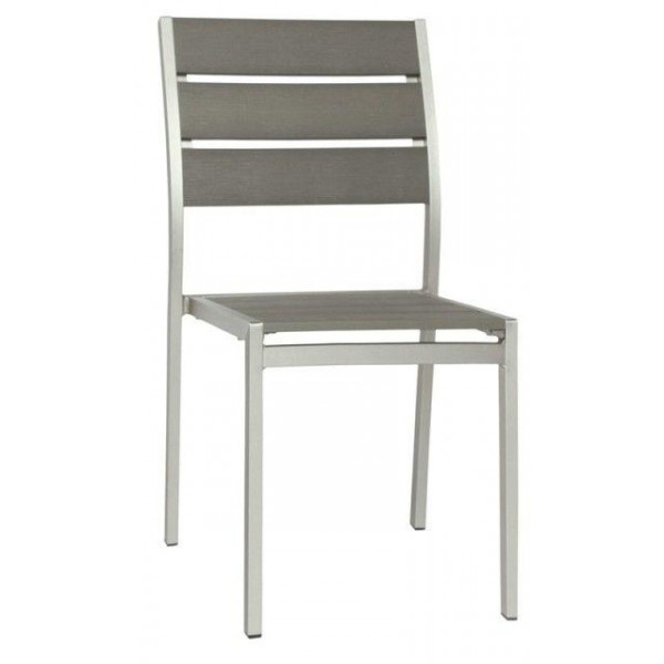 Sedia impilabile da esterno TESR Struttura in alluminio satinato, seduta e schienale in materiale composito Modello 894-HA50