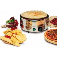 Crepiera elettrica in acciaio teflonato Vema Modello CR2082 piano di cottura liscio Ø 34,5 cm