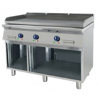 Frytop elettrico Csa Modello 7FT3ELR con piastra da 1200mm 2/3 liscia 1/3 rigata su vano a giorno