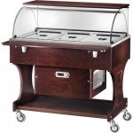 Carrello refrigerato in legno Modello CLR2787W con cupola in plexiglas Colore noce o Wengè