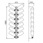 Espositore per bottiglie di vino champagnotte design Capacità bottiglie 14 colore trasparente Modello BOLLICINE 100