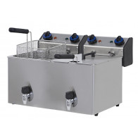 Friggitrice Elettrica da banco CSA 2 vasche con rubinetto di scarico Modello SKU27