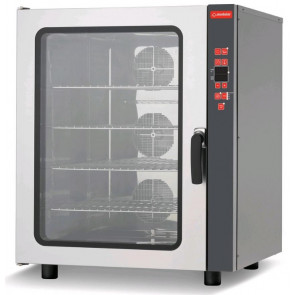 Forno elettrico a convezione con umidificatore MDLR per gastronomia Capacit&agrave; 10 x GN 1/1 Porta a bandiera Modello GEU1011P
