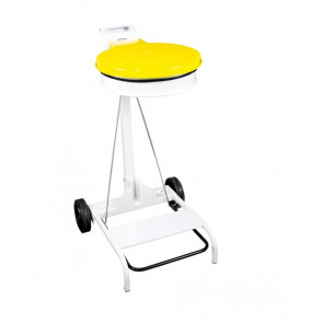 Portasacco mobile metallo bianco con coperchio e pedale MDL Per sacchi da 110 litri Modello Contimobile