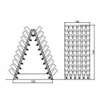 Espositore per bottiglie di vino champagnotte design Autoportante forma piramidale Capacità bottiglie 120 colore trasparente Modello PUPITRE