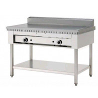 Cuocipiada a gas PL Modello CP8 su trespolo Piana in acciaio inox Su gambe in acciaio inox Capacità 8 piadine Piana in acciaio inox 