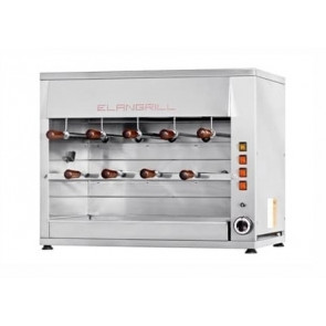 Girarrosto a Gas ENG Modello ChurrascoCM9G 2 piani Motoriduttori indipendenti per ogni spada Spade N. 9 in acciaio inox, cm 50