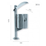 Gettacarte MDL in Acciaio inox brillante con base in ferro per esterno Modello 106061