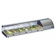 Espositore Da Banco refrigerato Modello SUSHI8GNSS per Sushi Vetri separati Contiene bacinelle GN1/3