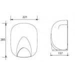 Asciugamani elettrico alte prestazioni in ABS bianco LAMA con resistenza a Fotocellula MDL Modello 704325