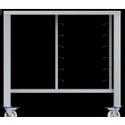 Tavolo con ruote in aisi 430 Modello ETRS711 con supporti universali Capacità: 6 teglie 1/1 GN, vassoi e griglie 600x400mm LxPxH 930x790x883 mm Per EF 464 TC, EF 511 TC, EF 464 G, EF 511 G (in tutte le versioni), EF 711 e EF 664 (in tutte le versioni)