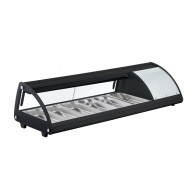 Vetrina refrigerata Sushi Modello AK613NSB Vetro Apribile Capacità bacinelle 6 bacinelle GN1/3 H 4 cm