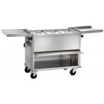 Carrello termico Bagnomaria Armadiato Modello CT1765 Interamente in aciiaio inox Vano superiore a doppia parete coibentata Capacità bacinelle: n. 2 x 1/1 GN H20 cm