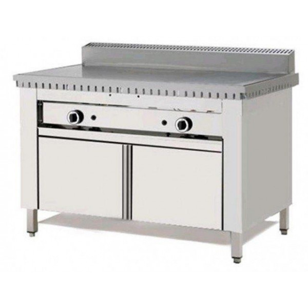 Cuocipiada a gas PL Modello CP8 su vano con ante Piana al cromo Su vano inox con ante Capacità 8 piadine Piana al cromo inox