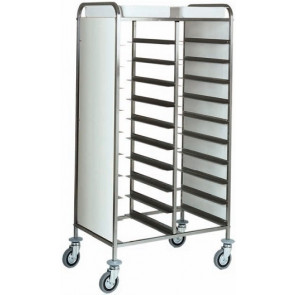 Carrello Portavassoio GN 1/1 Modello CA1460P per ristorante Pannellato lateralmente in perfex bianco