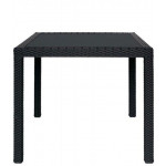 Tavolo da esterno TESR Struttura in alluminio, rivestimento in filo di polietilene, piano in vetro temperato Modello 563-MCQ140