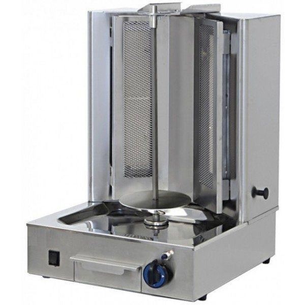 Gyros kebab a Gas CSA con 2 Bruciatori ad infrarossi 1 zona di cottura Dimensione Carne cm ø 30 x H 39  Potenza assorbita: Kw Gas 5 Modello SKU24