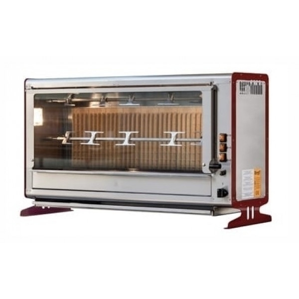 Girarrosto a Gas verticale ENG Modello ELBA18PG Capacità N. 18 Polli N.3 asta in tubolare inox 12 x 12 mm Lunghezza Cm 96