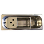 Lavaporzionatore gelateria Dotato di tubo troppo pieno Foro di scarico 2 cm Foro di carico 1,5 cm Dimensioni mm. L 265 x P 110 x 120 h Modello BGLP