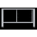 Tavolo fisso in aisi 430 con supporti universali Modello ETS1111 Capacità: 4 teglie 1/1 GN, vassoi e griglie 600x400mm LxPxH 9930x790x541 mm Per EKF 1111 ed EKF 1064 (in tutte le versioni)