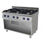 Cucina 6 fuochi a gas Csa con fiamma pilota, su vano a giorno Modello 7C6FP